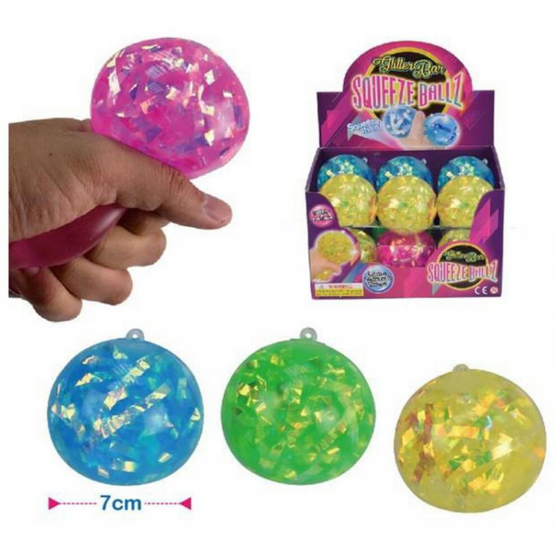 Squishy Stress Ball With Ribbons - 7cm Assorted | Mr Toys